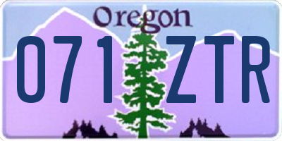 OR license plate 071ZTR