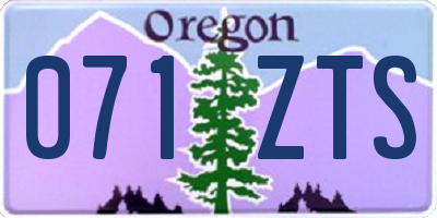 OR license plate 071ZTS