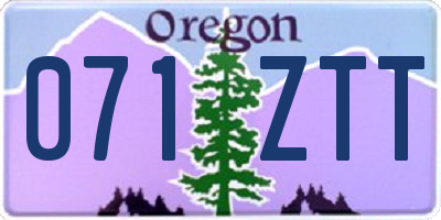 OR license plate 071ZTT