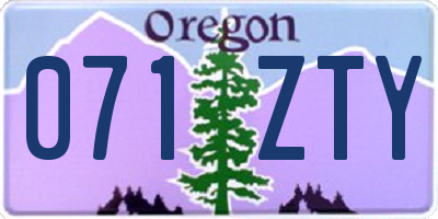 OR license plate 071ZTY