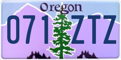 OR license plate 071ZTZ