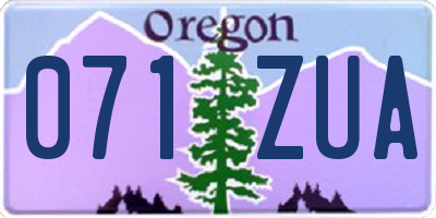 OR license plate 071ZUA