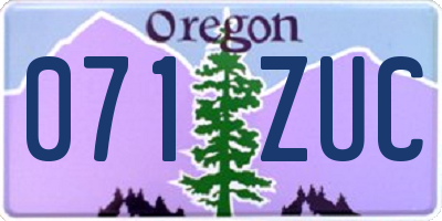 OR license plate 071ZUC