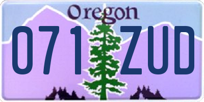 OR license plate 071ZUD