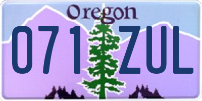 OR license plate 071ZUL
