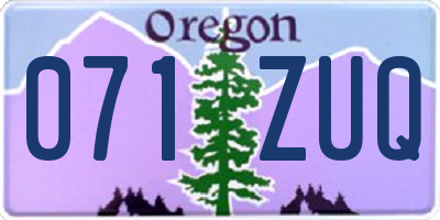 OR license plate 071ZUQ