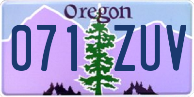 OR license plate 071ZUV