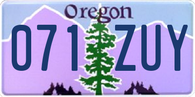 OR license plate 071ZUY