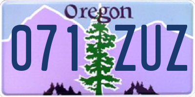 OR license plate 071ZUZ