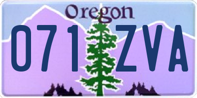 OR license plate 071ZVA