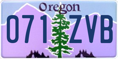 OR license plate 071ZVB
