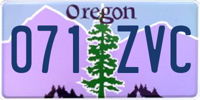 OR license plate 071ZVC