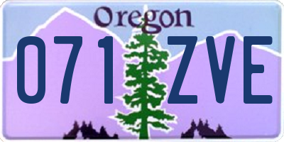 OR license plate 071ZVE