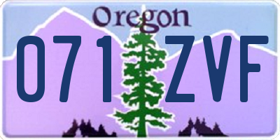 OR license plate 071ZVF