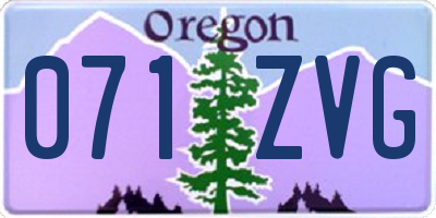 OR license plate 071ZVG