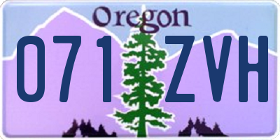OR license plate 071ZVH