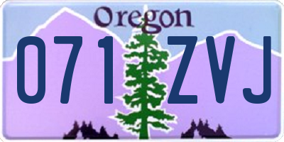 OR license plate 071ZVJ