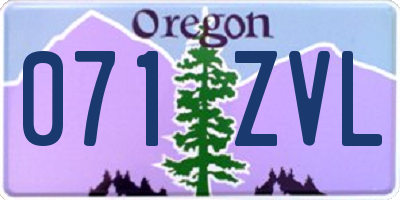 OR license plate 071ZVL