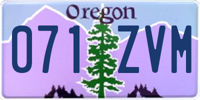 OR license plate 071ZVM