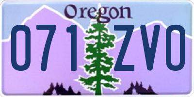 OR license plate 071ZVO