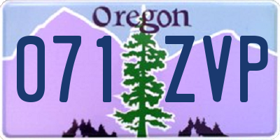 OR license plate 071ZVP