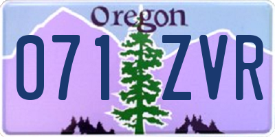 OR license plate 071ZVR