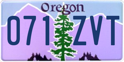 OR license plate 071ZVT