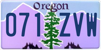 OR license plate 071ZVW