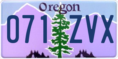 OR license plate 071ZVX