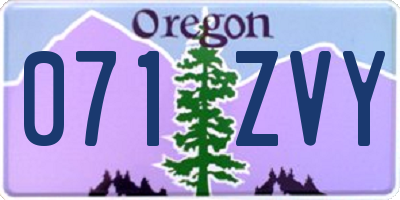 OR license plate 071ZVY