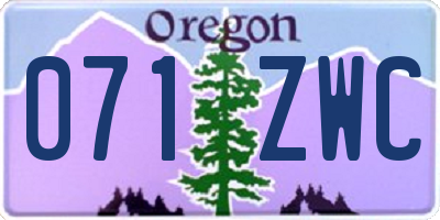 OR license plate 071ZWC