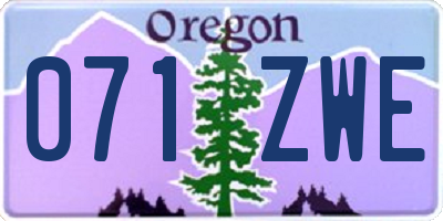 OR license plate 071ZWE