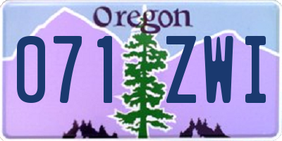 OR license plate 071ZWI