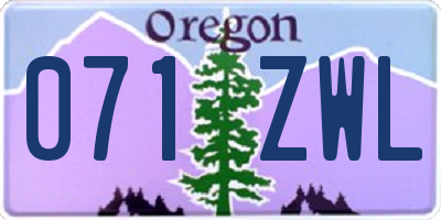 OR license plate 071ZWL