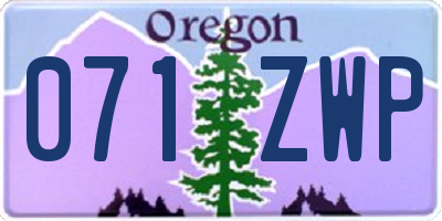 OR license plate 071ZWP