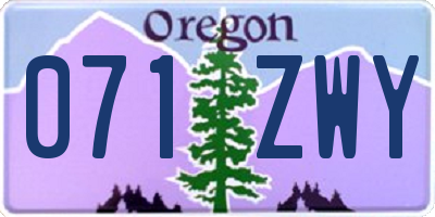 OR license plate 071ZWY
