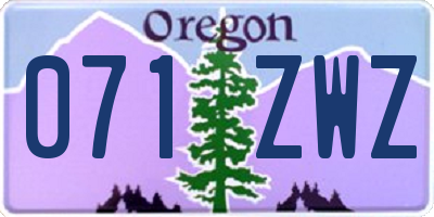 OR license plate 071ZWZ