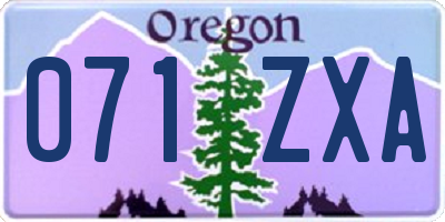 OR license plate 071ZXA