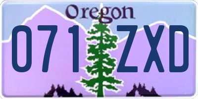OR license plate 071ZXD