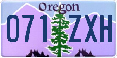 OR license plate 071ZXH