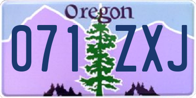 OR license plate 071ZXJ