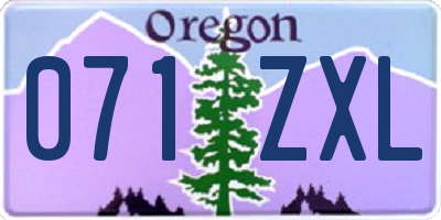 OR license plate 071ZXL