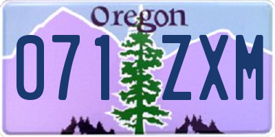 OR license plate 071ZXM