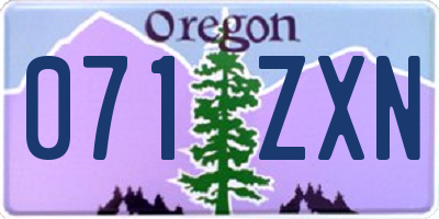 OR license plate 071ZXN