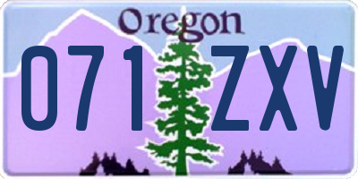 OR license plate 071ZXV