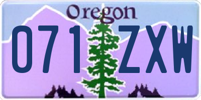 OR license plate 071ZXW