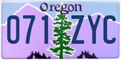 OR license plate 071ZYC