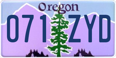 OR license plate 071ZYD