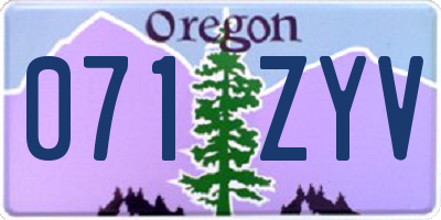 OR license plate 071ZYV