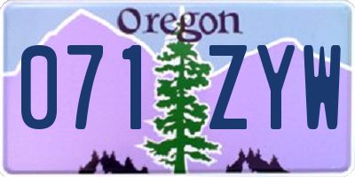 OR license plate 071ZYW